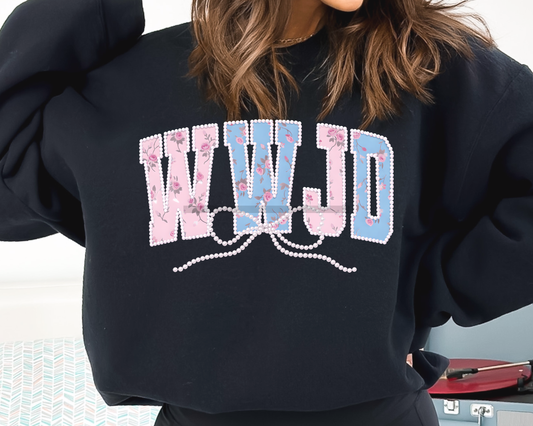 WWJD Floral Spring What would Jesus Do Faith Based Religious DTF TRANSFER or UV DTF STICKER